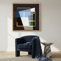 Alicudi Arm Chair - living room with navy throw