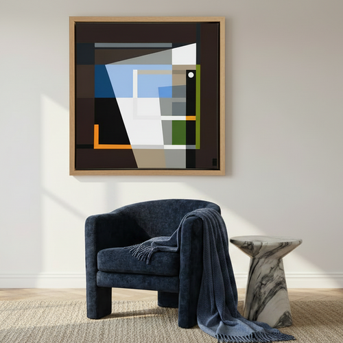 Alicudi Arm Chair - living room with navy throw