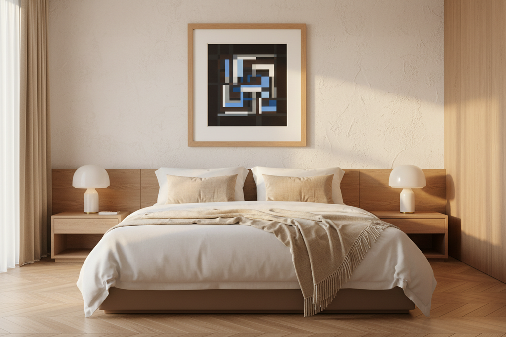 Classic Merino Wool Throw - Sand luxury bedroom lifestyle
