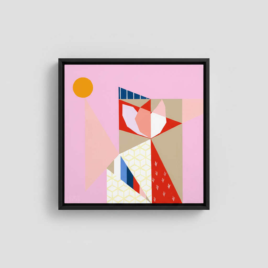 Pink Sky Thinking - Canvas Black Float Frame