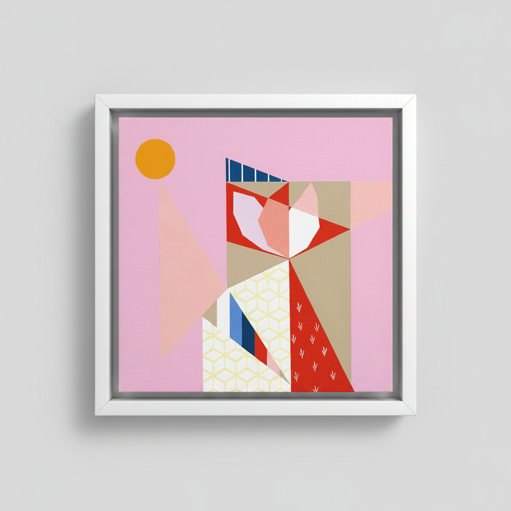 Pink Sky Thinking - Canvas White Float Frame