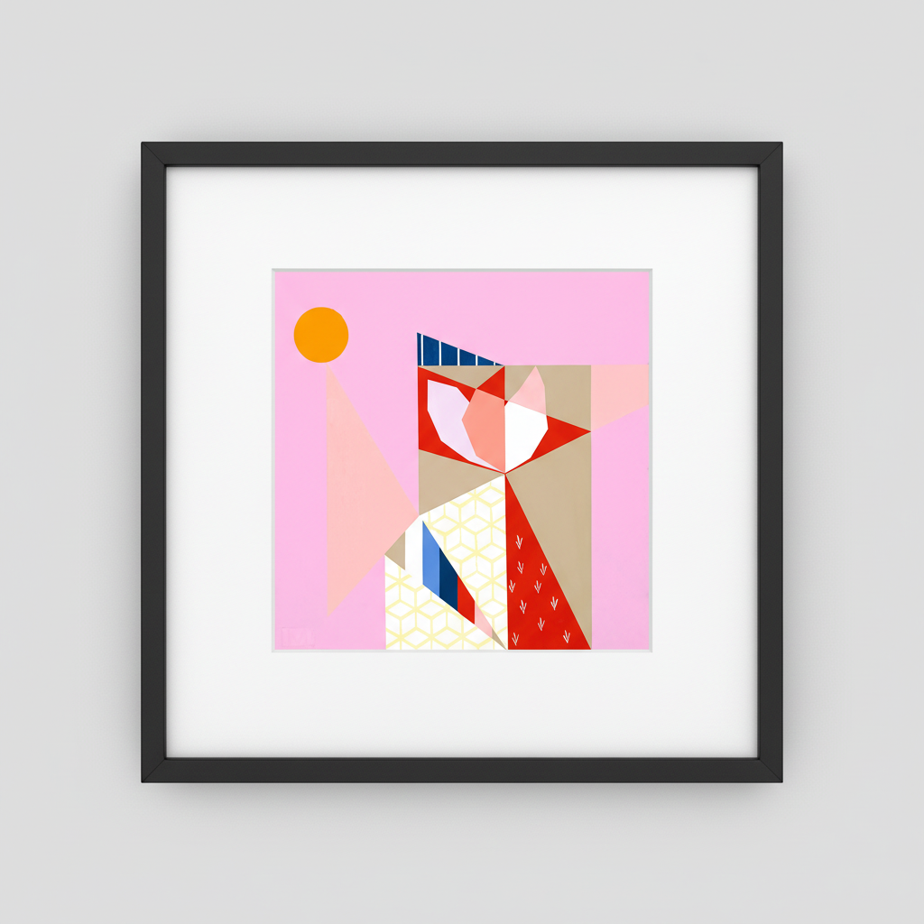Pink Sky Thinking - Paper White Mount Black Frame