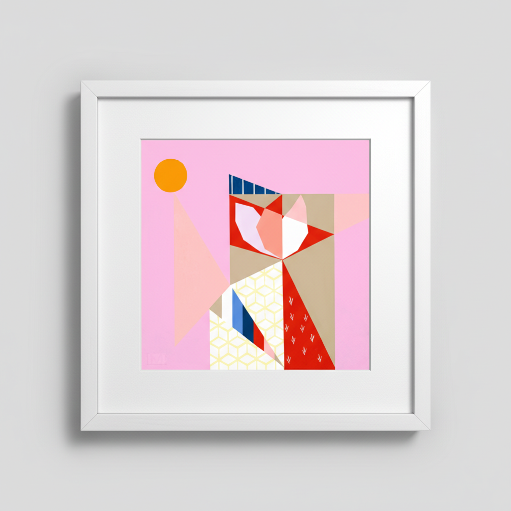 Pink Sky Thinking - Paper White Mount White Frame