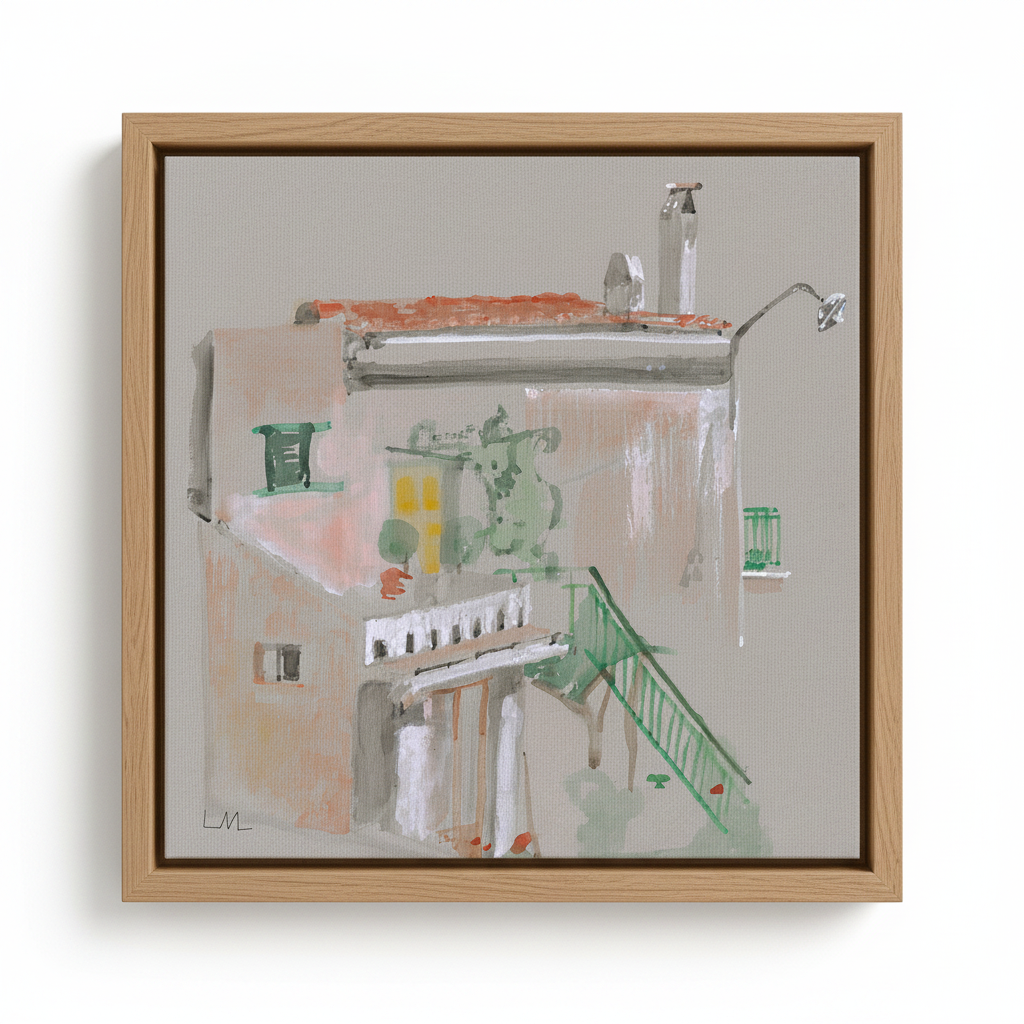 Poggetto Canvas — Oak Floating Frame