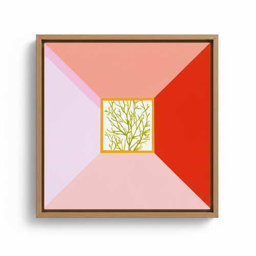 Rose Refraction Canvas — Oak Float