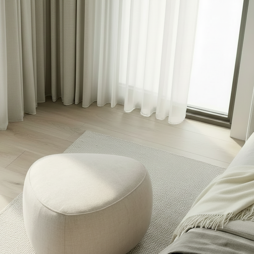 Salina Ottoman - no stripe rug
