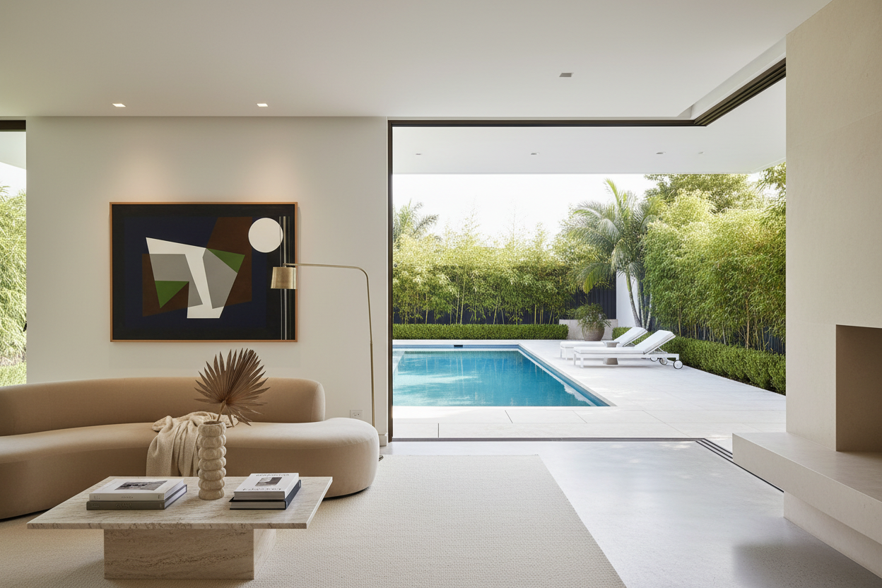 Suburban Slice I — Contemporary Pool, Medium Scale