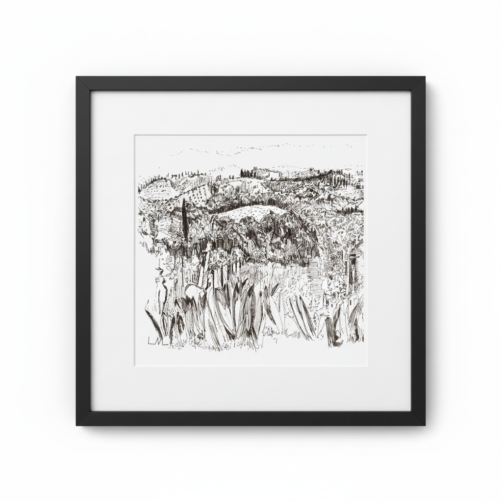 To Monte Amiata — Black Frame, tight crop