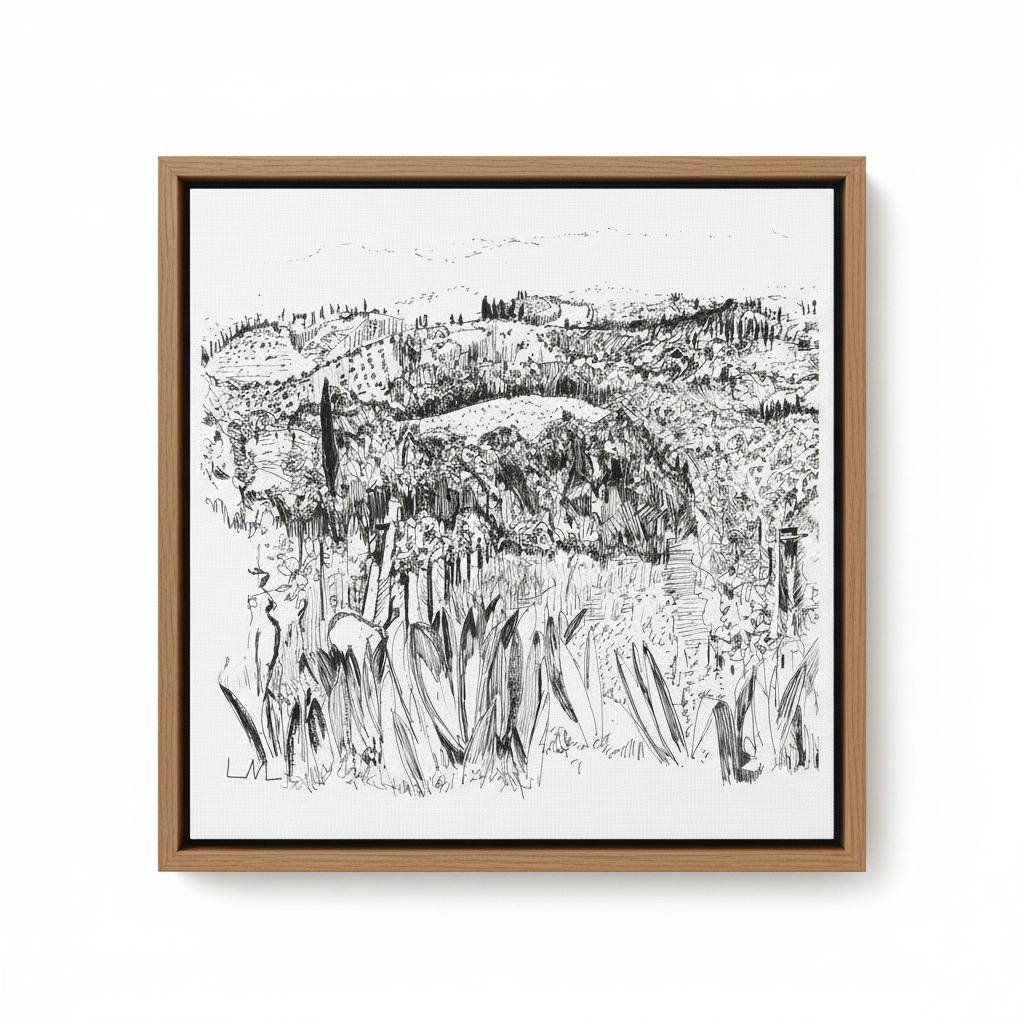 To Monte Amiata Canvas — Oak Floating Frame
